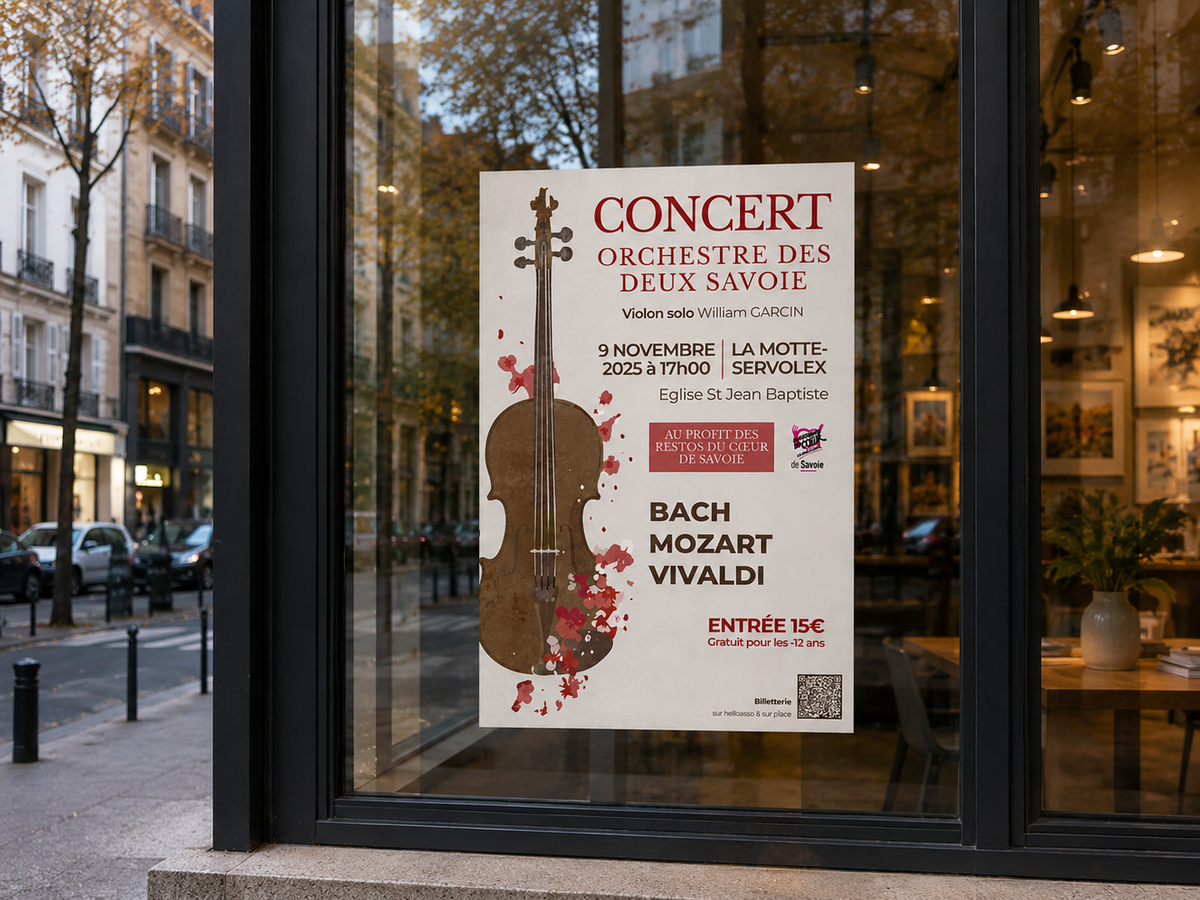 Création d'affiche événementielle à Chambéry pour promouvoir un événement culturel et renforcer sa visibilité.