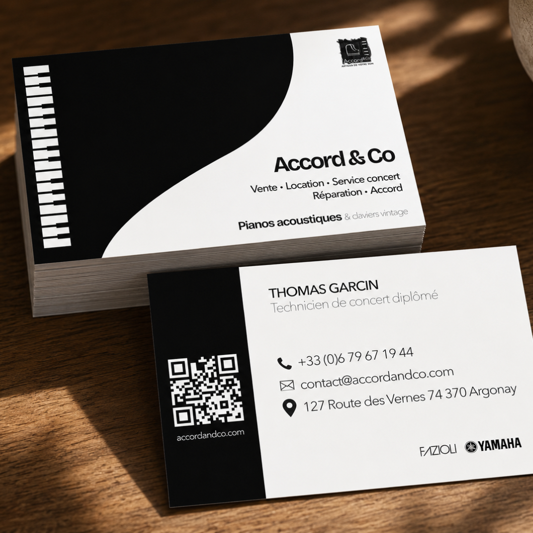 Création de carte de visite professionnelle et support de communication imprimé pour développer l'image de marque d'une entreprise.